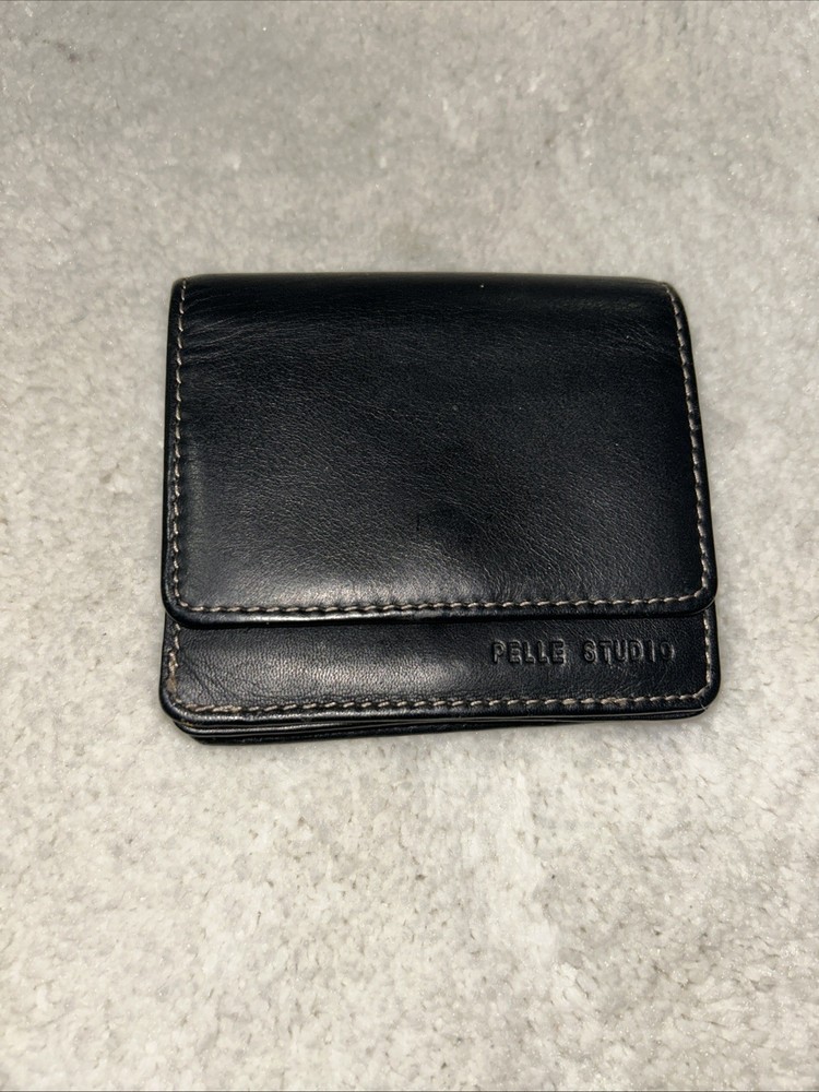 Brown Leather Pelle Studio Unisex Wallet, Trifold, CC Slots, ID,  Change, Fold