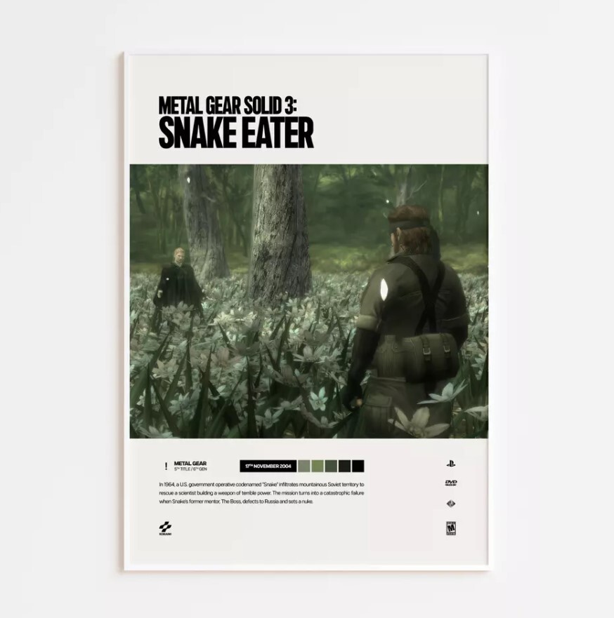 Metal Gear Solid 3 Snake Eater 2004 Video Game Art Poster Print  