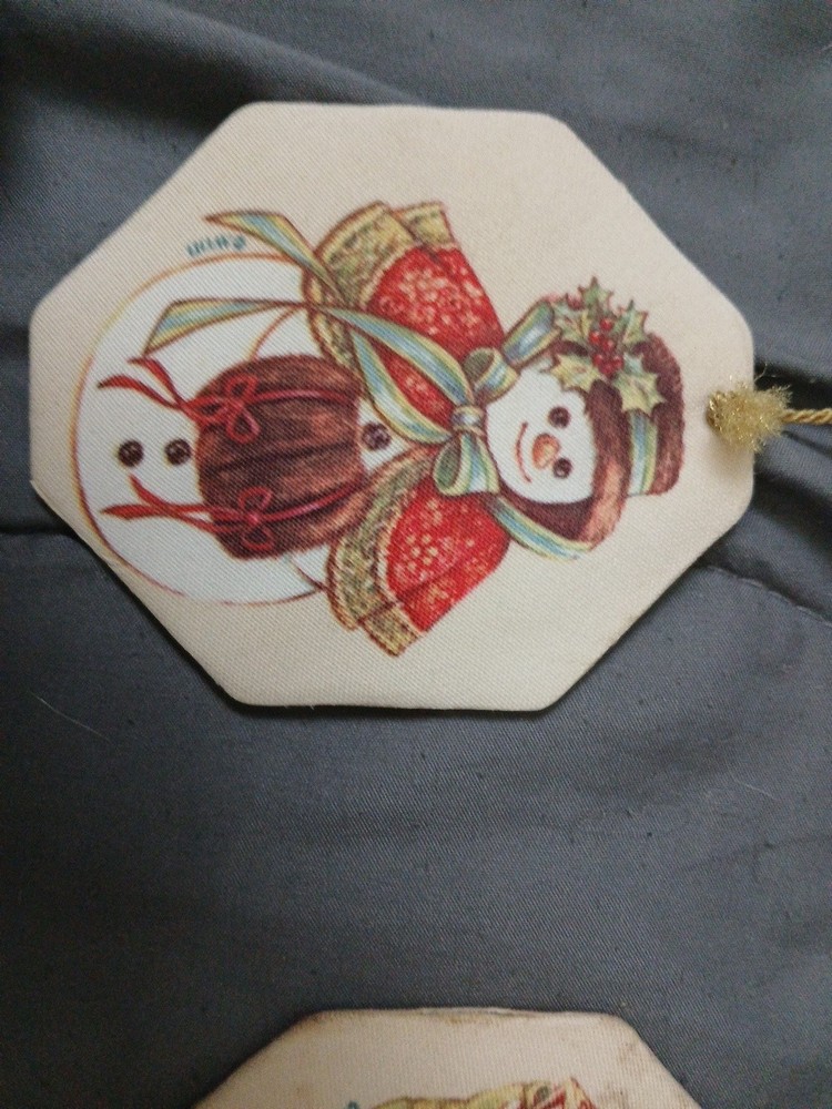 Vintage Avon Lot Of 3 Christmas Tree Trimmings Ornaments Double sided
