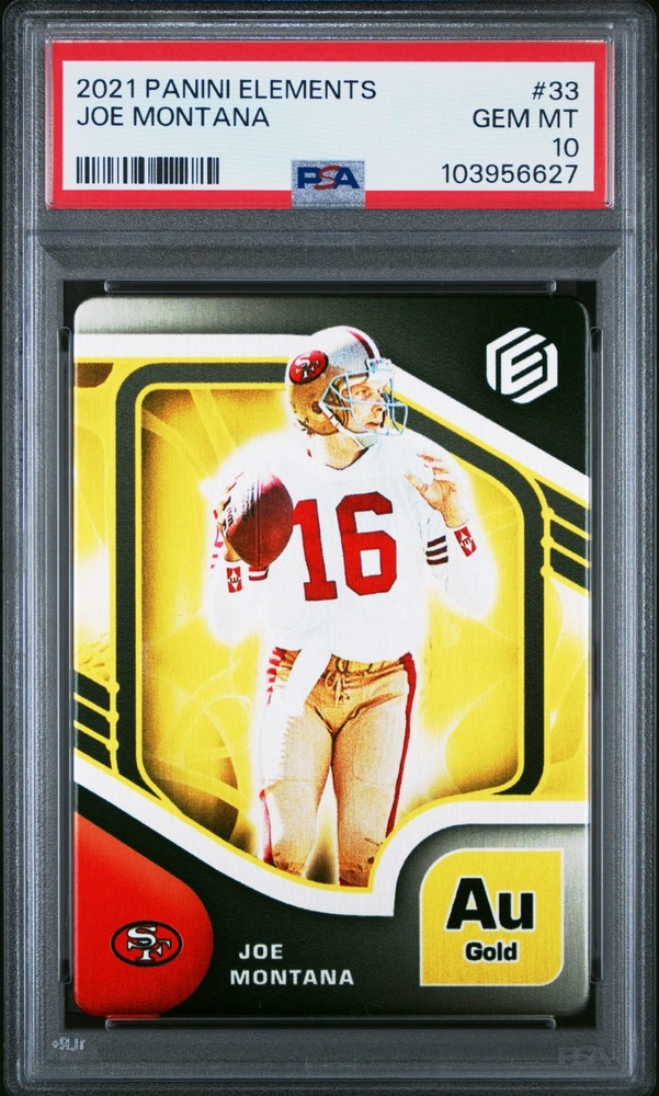 Joe Montana 2021 Panini Elements #33 PSA 10 Gold /250