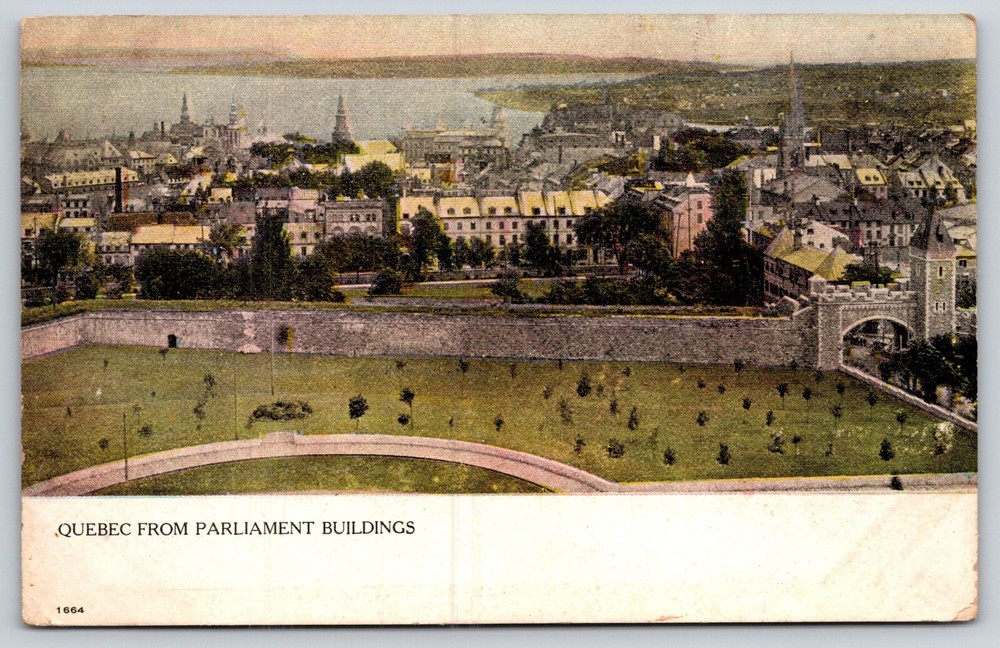 Quebec Canada~Air View City From Parliament Buildings~Vintage Postcard