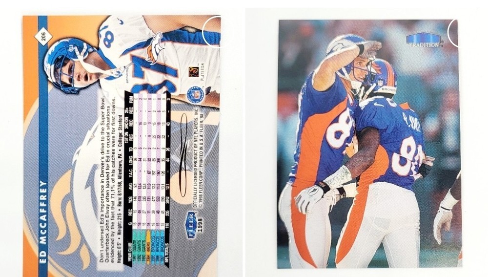 1/1 ? RARE NO NAME LOGO ERROR MISPRINT 1998 Fleer Tradition ED MCCAFFREY DENVER