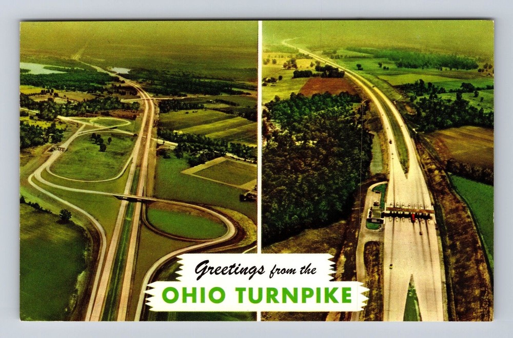 Turnpike OH-Ohio, Aerial View Of One Of The 2 Gateways, Plaza Vintage Postcard