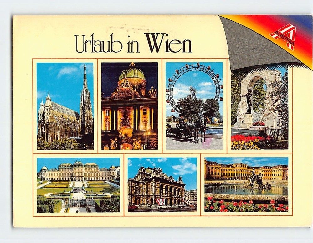 Postcard Famous Places and Landmarks in Vienna Austria