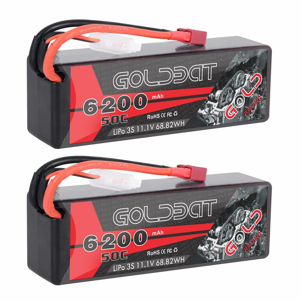 2Pcs 6200mAh 3S 11.1V 50C RC Lipo Battery Pack Deans Plug For Car Truck Boat