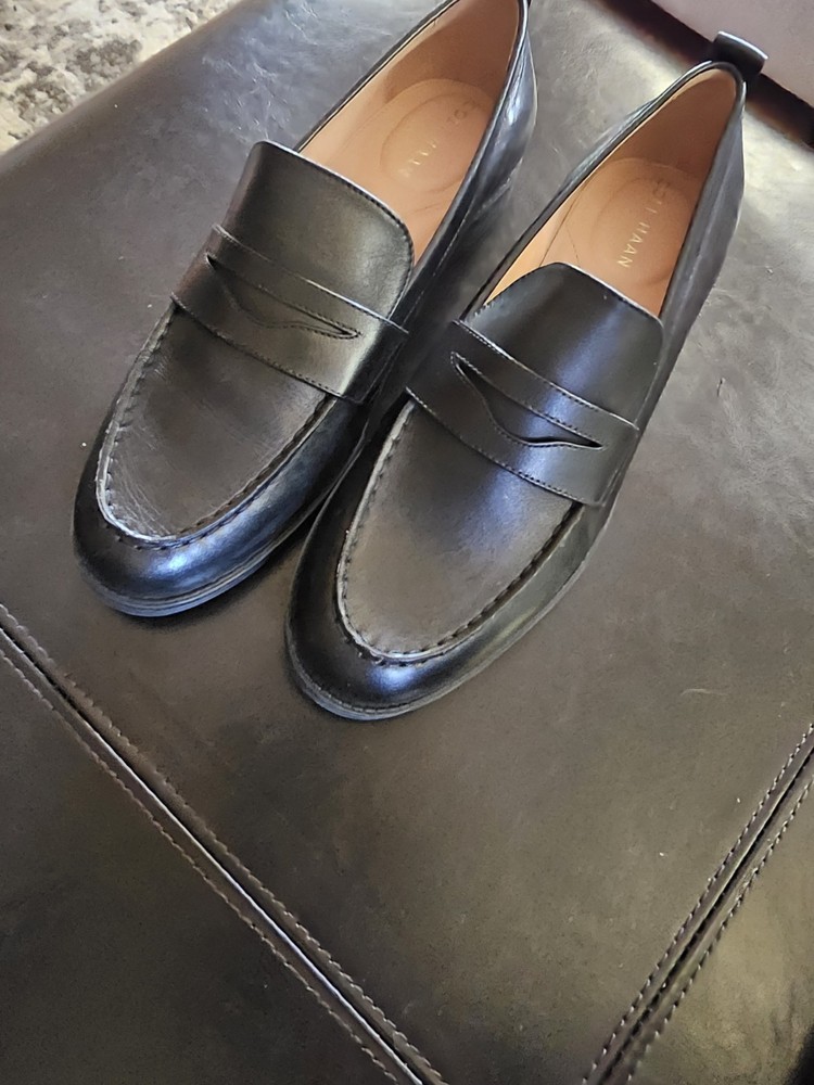 Cole Haan Grand.Os Black Leather Slip-On Loafer Dress Shoes 8.5 Women's
