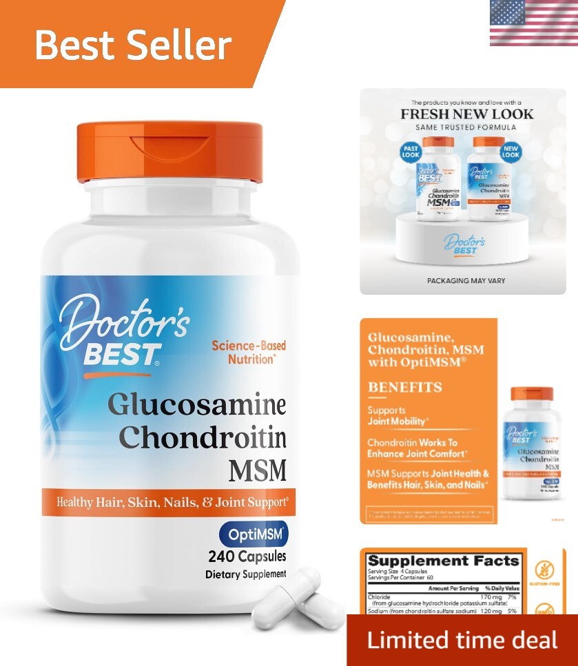 Enhanced Joint Comfort with Glucosamine Chondroitin MSM – 240 Count Capsules