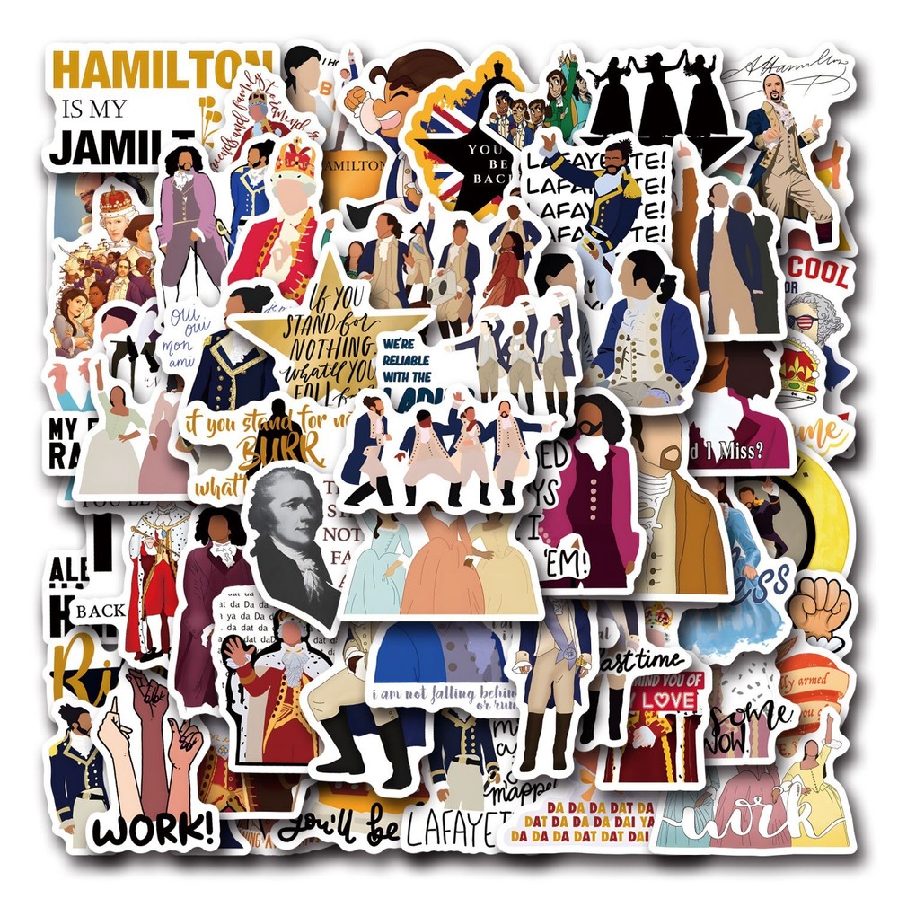 50 Hamilton Stickers Kawaii Funny Gift Waterproof Musical Theater Broadway