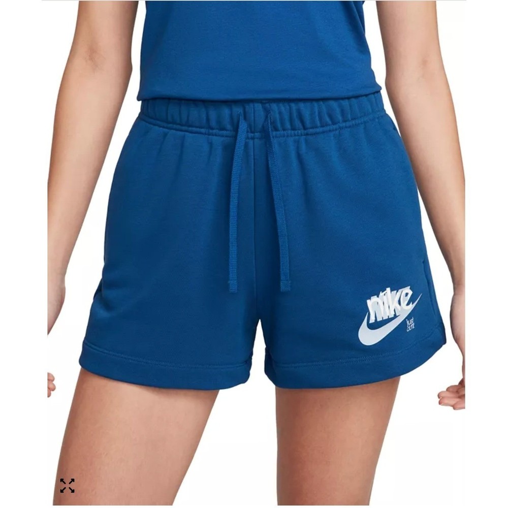 Nike Sportswear Club Fleece Shorts Women XL Blue Mid Rise NWT