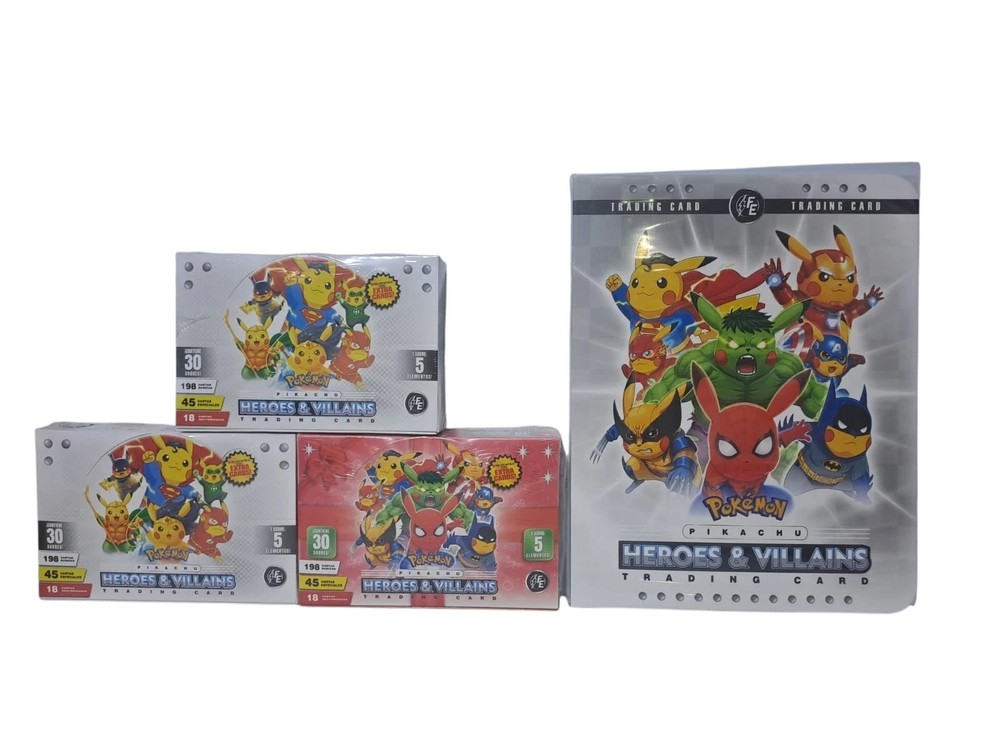 3 Boxes - 2025 Box Pokemon Heroes & Villains + Collector Folder - Free Shipping