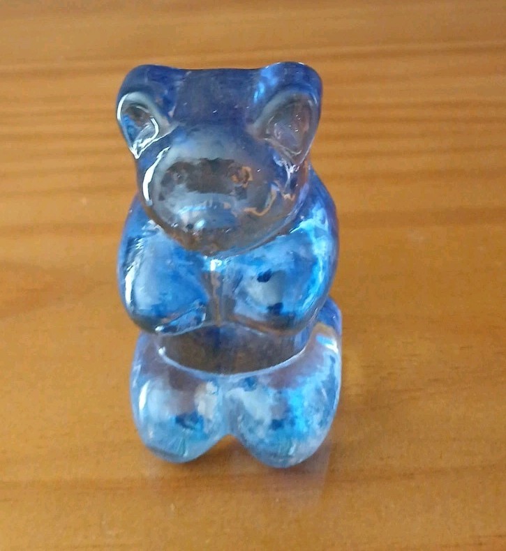 Haribo Candy Gummy Blue Bear Art Glass Figurine 3
