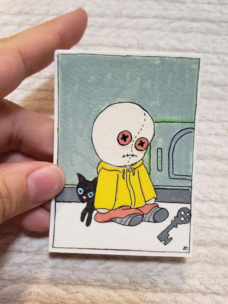 Original Aceo. Voodoo Doll. AcrylicAnd Ink. art by leximi