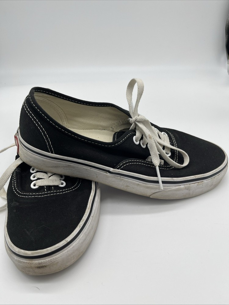 Vans Authentic Black Canvas Low Top Sneakers Casual Shoes Womens 8