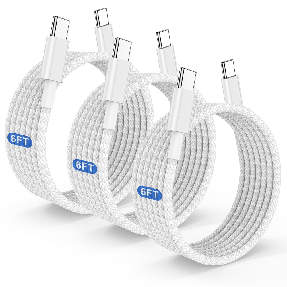 Long USB C to C Fast Charging Cable 6ft 60W Type C to C Charger Cord for Appl...