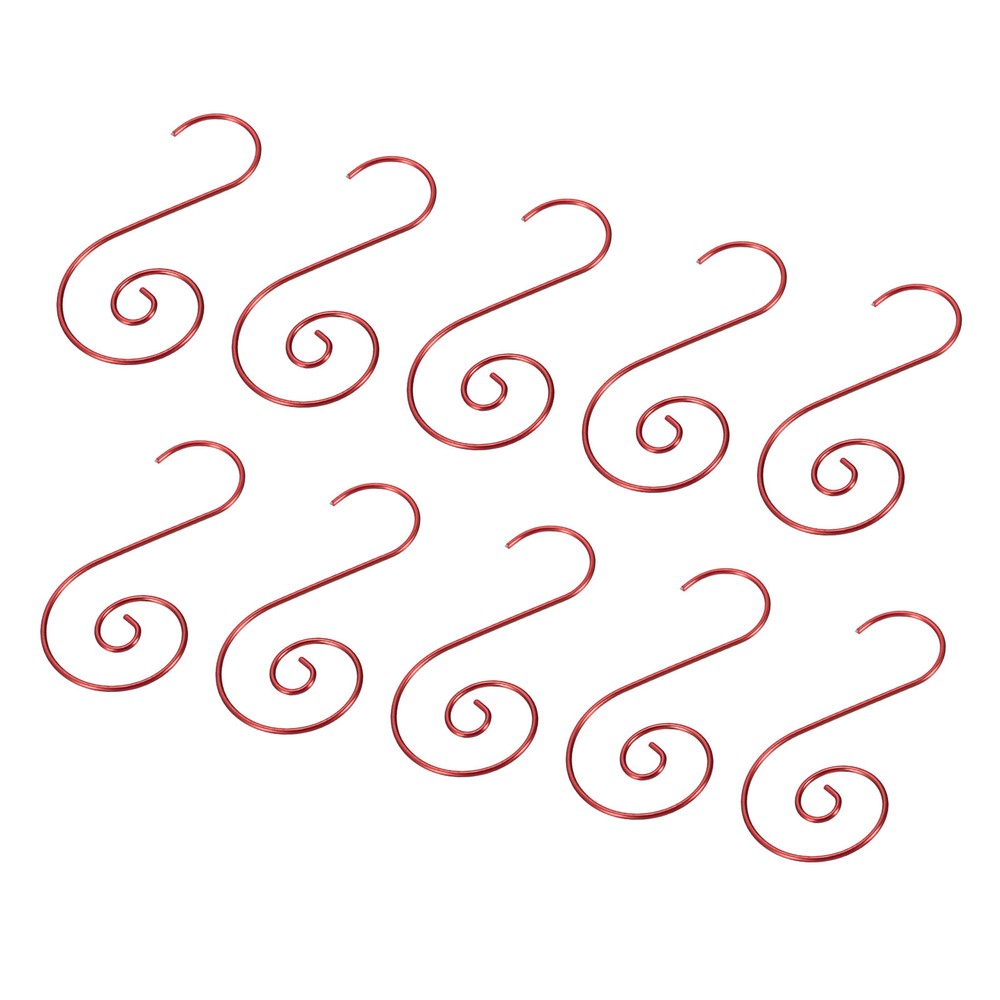 120Pcs S Shaped Hangers,Metal Ornaments Hooks(Red,1.97x0.98