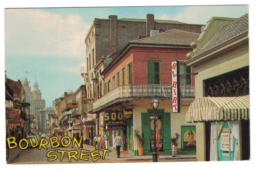Vintage 1960'S Bourbon Street Al Hirt Club New Orleans Louisiana Postcard