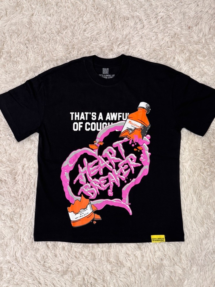 That’s A Awful Lot of Cough Syrup Heart Breaker Tee Black Size Medium New T
