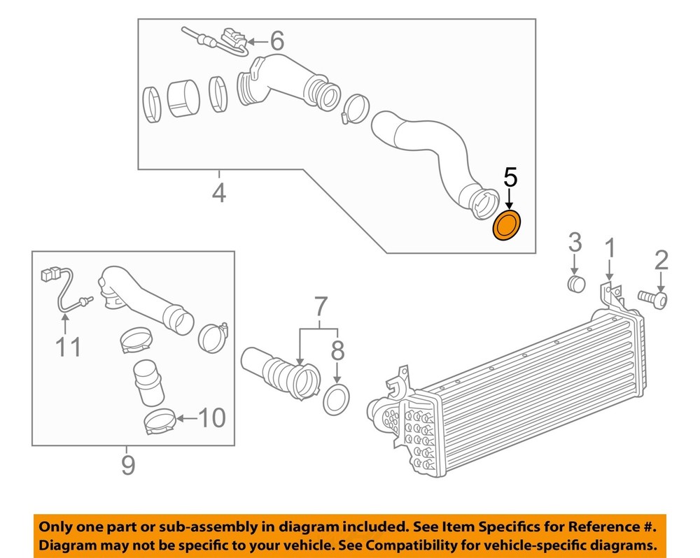 GM OEM 16-22 Canyon Intercooler Air Inlet Tube Seal 13364695