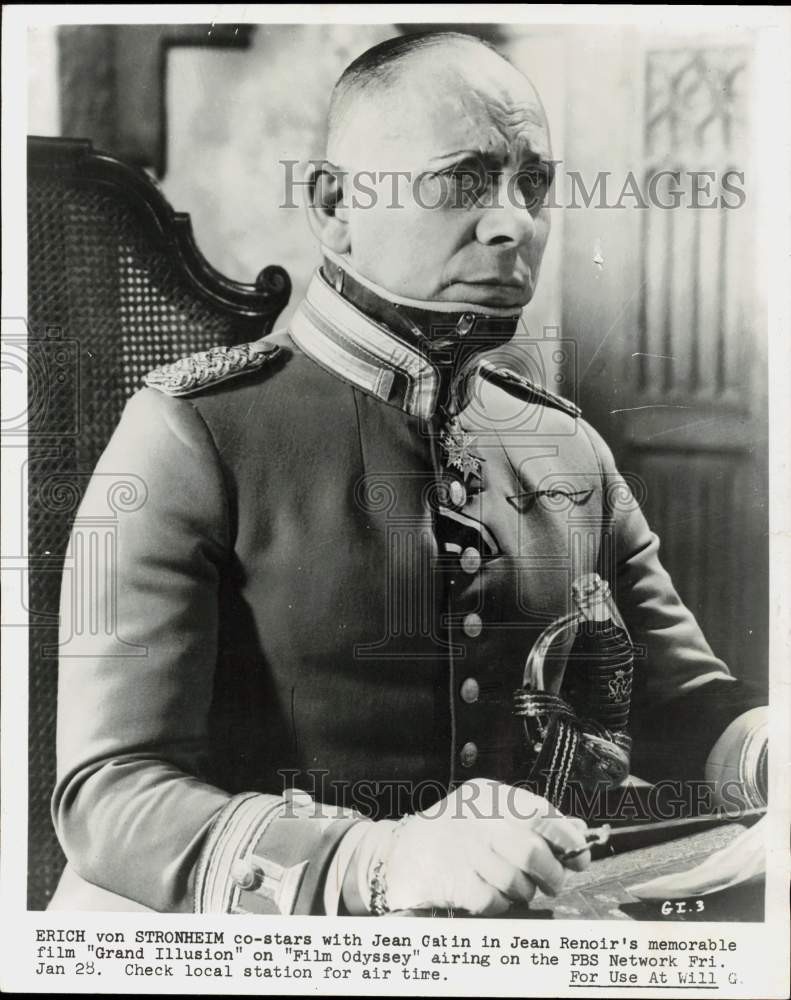 1972 Press Photo Actor Erich von Stroheim in Movie 