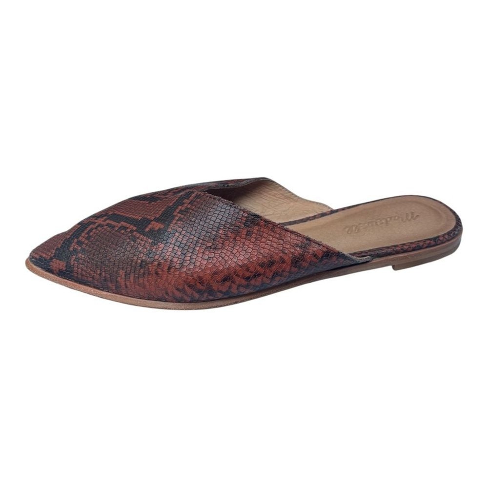 Madewell Women’s 9 1/2 The Emilia Mule in Snake Embossed Leather Slip on Shoes