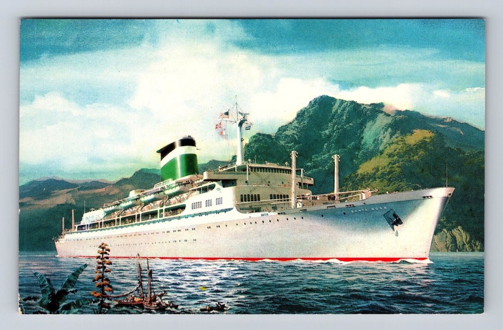 Grace Line, Custom Built Caribbean Cruise, Ship, Transportation Vintage Postcard