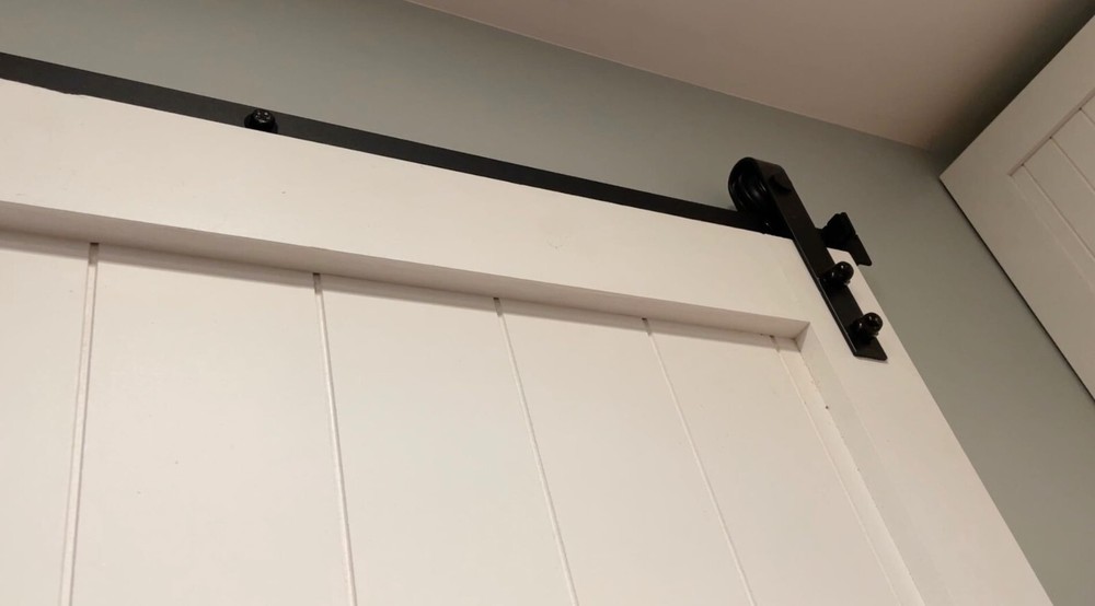 Modern Black Sliding Barn Door Hardware Kit 6.6FT Track Rail for Closet