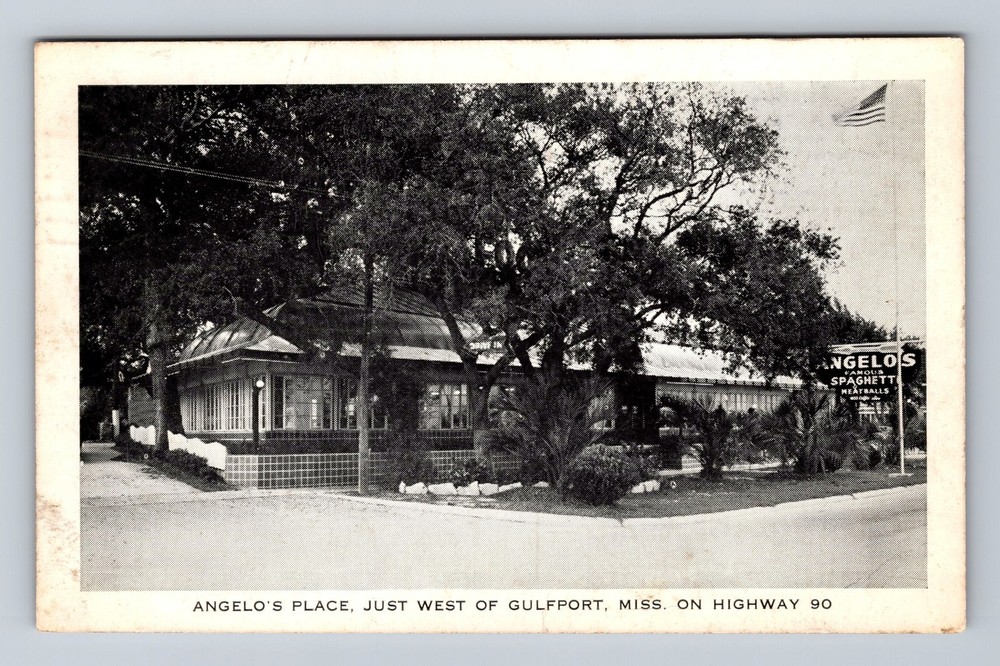Gulfport MS-Mississippi, Angelo's Place, Vintage Postcard