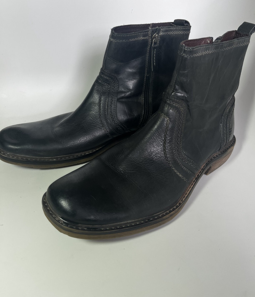 Roan Black By bed stu Men's  Distressed Leather Ankle Boots 10.5