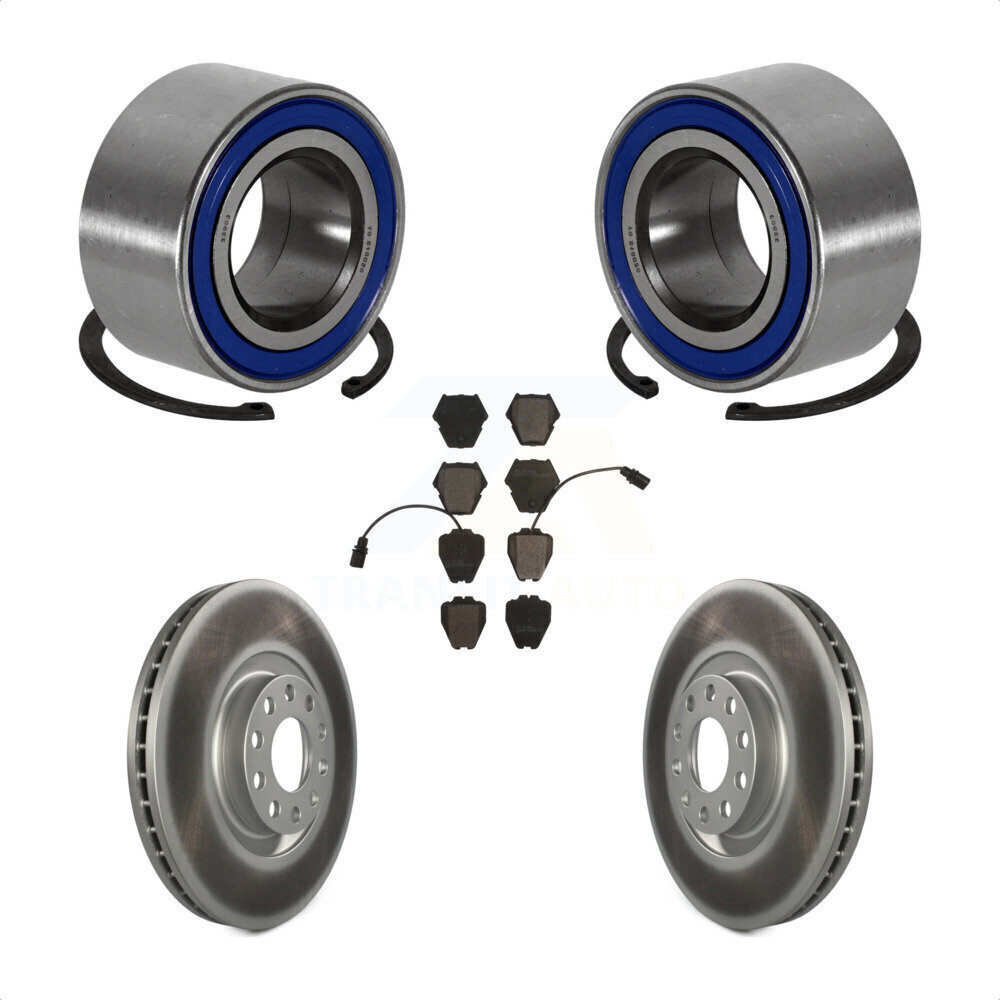 Front Wheel Bearing Coated Brake Rotor Pads Kit For Audi A4 Quattro Turbocharged