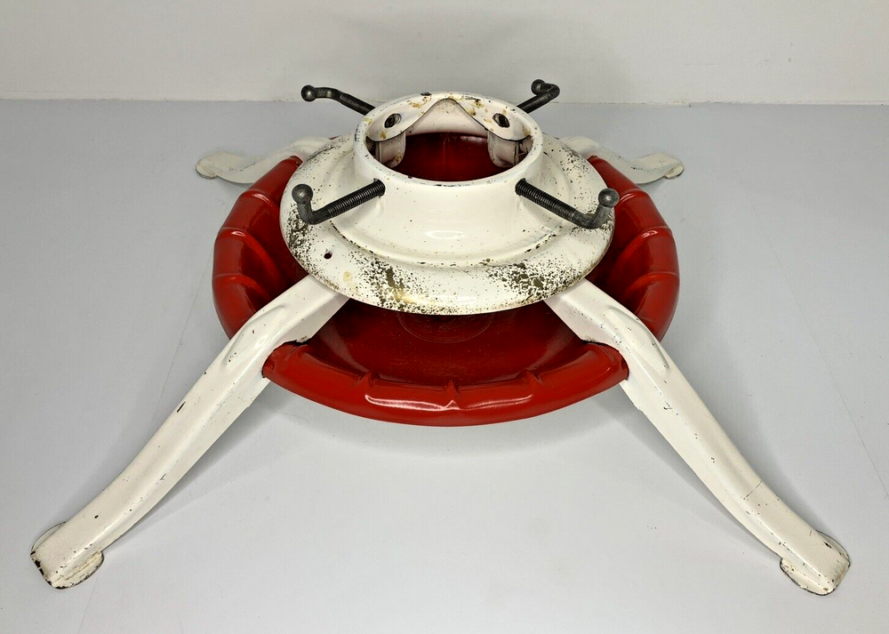 Vintage 1950's SB Deluxe Christmas Tree Stand ~ 1 Gallon~Steel~Holds 4.5
