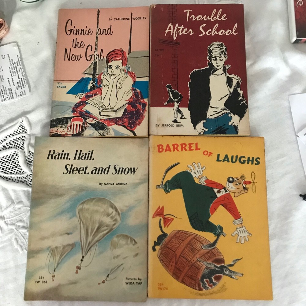 Lot of 4 Vintage SBS Scholastic Book Services Paperback Books 1963-1965
