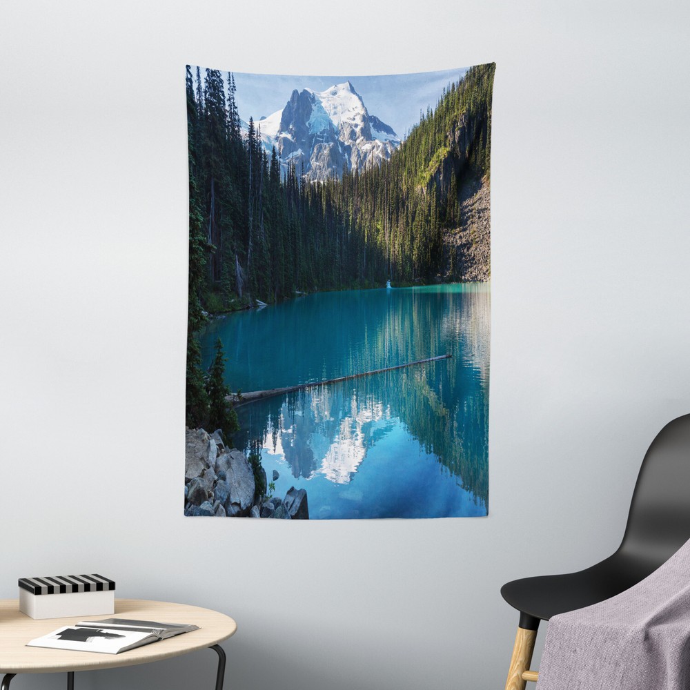 Winter Tapestry Snowy Frozen Mountain Print Wall Hanging Decor