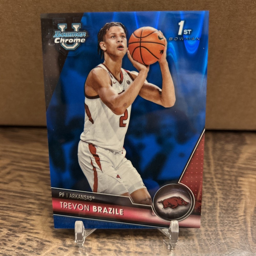2023-24 Bowman University Chrome - Trevon Brazile #8 Blue Refractor /199 (RC)