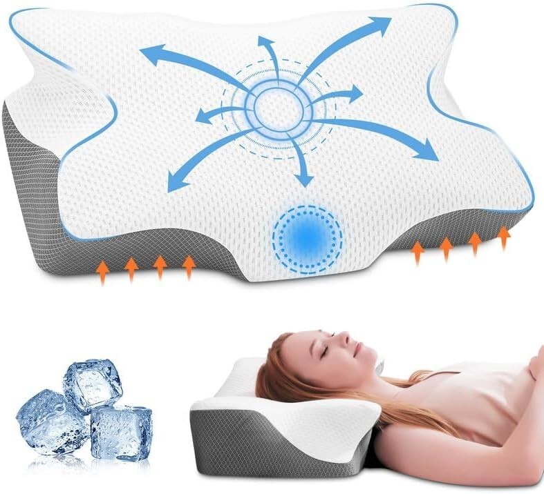 Cervical Memory Foam Pillow for Neck Pain Relief Ergonomic Neck Support Pillows