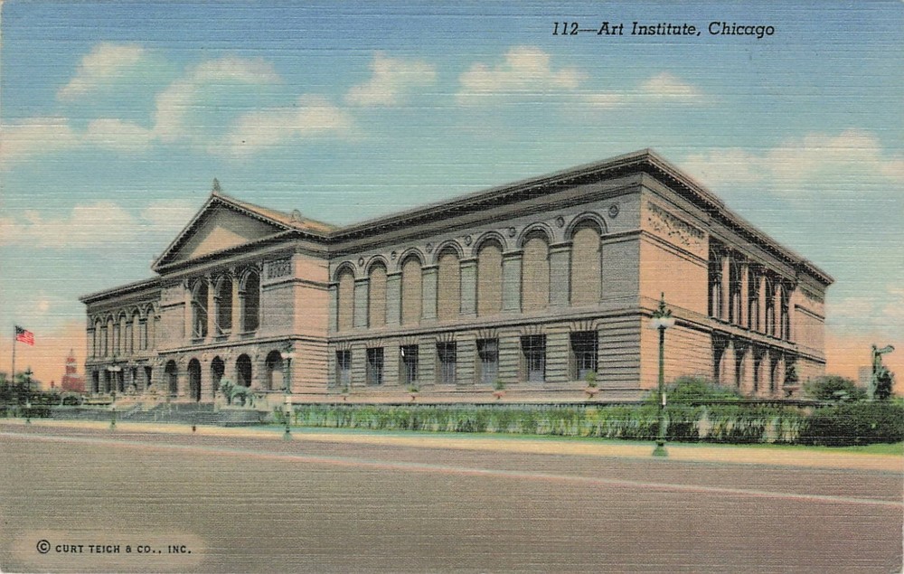 1941/1944 Art Institute and Ferguson Fountain Chicago Illinois Posted Postcard