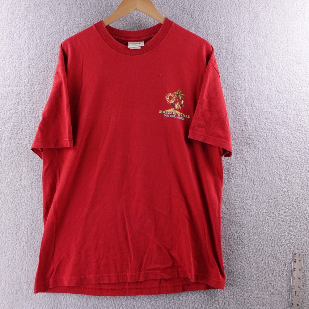 Margaritaville Caribbean Mens XL Red Boat Drinks Ocho Rios Jamaica T Shirt