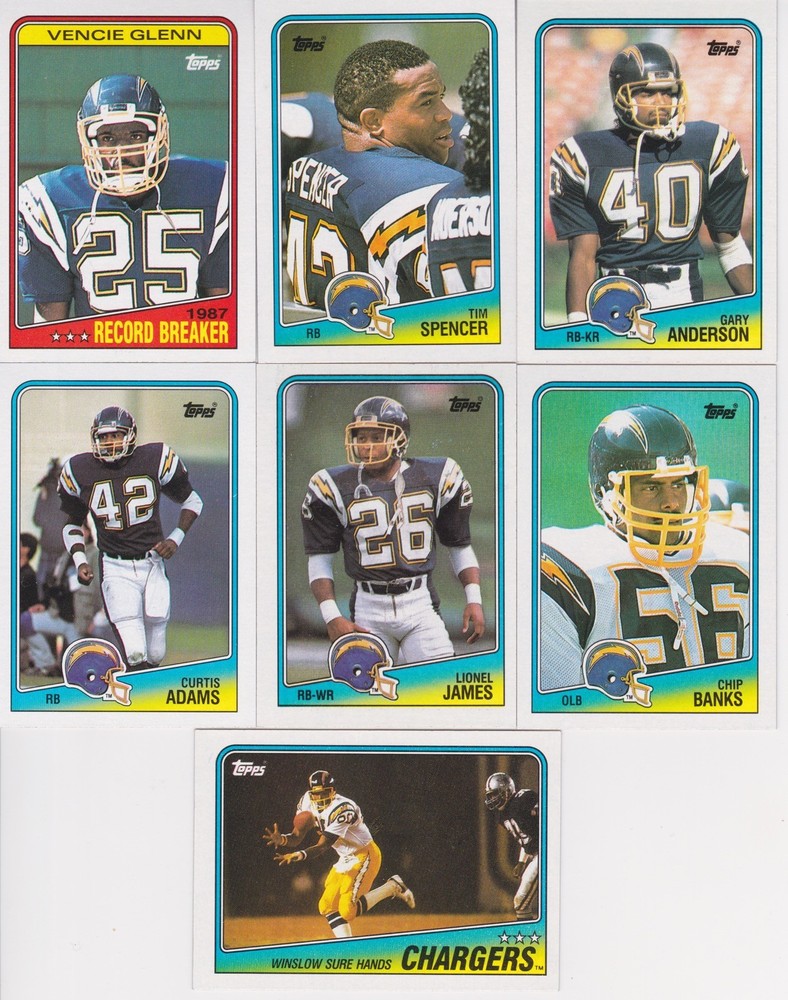 1988 Topps Football Complete Team Set San Diego Chargers (13)Kellen Winslow