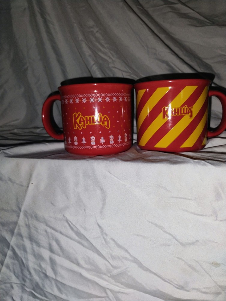 Kahlua Advertising Coffee Mug Set of 2 Ceramic Collectible Mugs Cups Lot of 2
