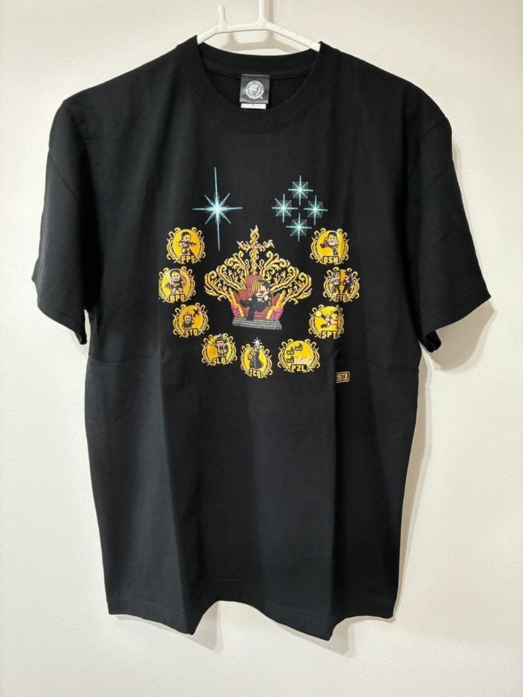 NJPW Vintage Tachi Game Channel Print T-Shirt Black L Men's Fashion