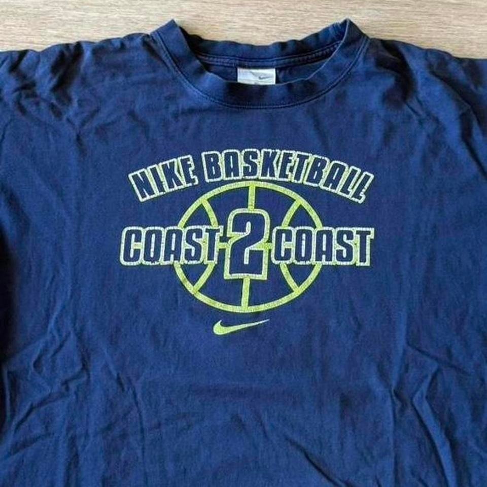 Vintage 90s Y2K Nike Coast 2 Coast Basketball T Shirt Size XL Center Swoosh Logo