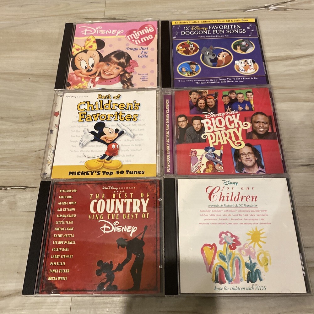 Disney 6 CD LOT Minnie 'n Me Front Art Water Damage - Block Party Doggone Fun