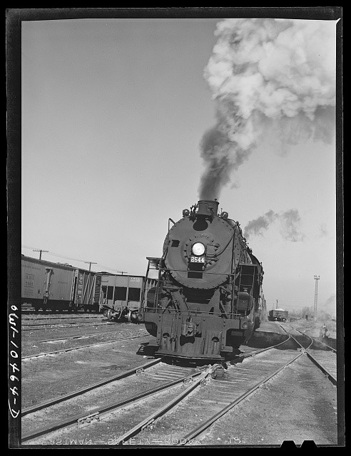 Chicago Illinois 1942 Illinois Central Oil Train Steam Locomotive Railroad Yard