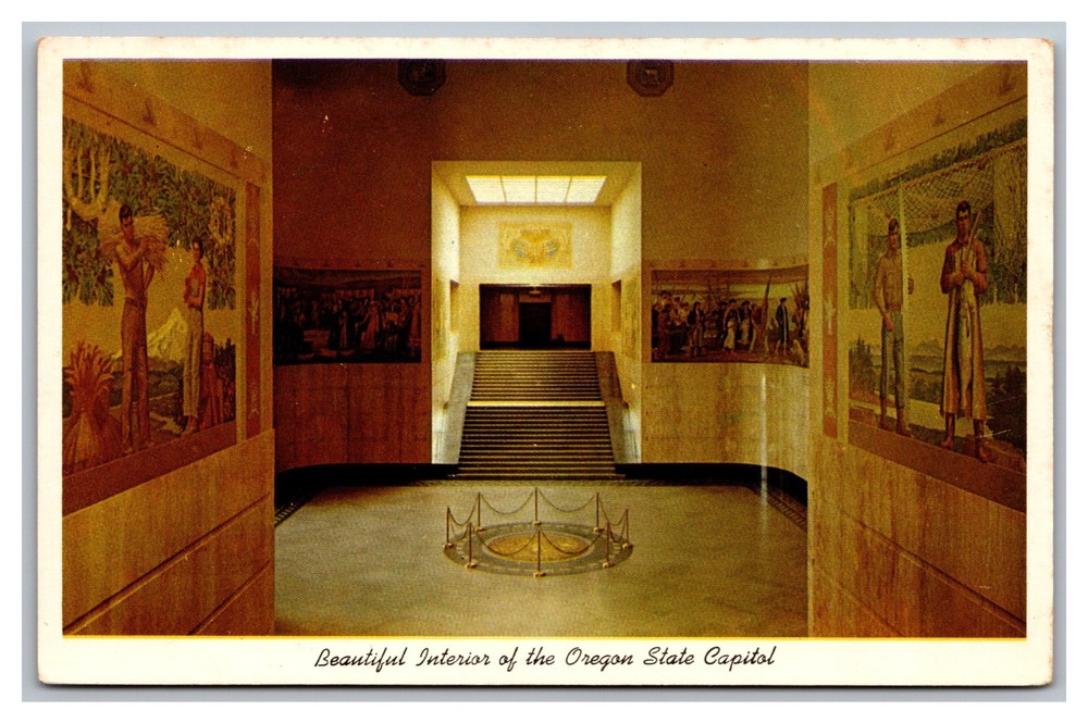 Salem Oregon OR Beautiful Interior View of State Capitol Chrome Postcard