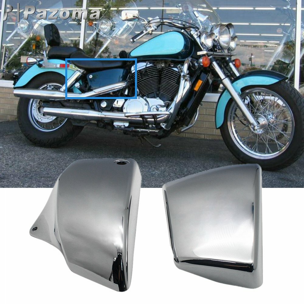 Pair Chrome Side Battery Cover For Honda Shadow ACE 1100 Saber 1100 VT1100 C/C2-image