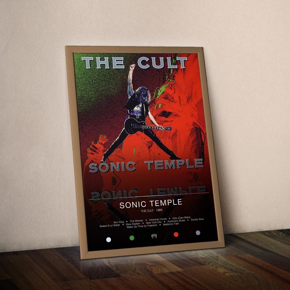 The Cult Poster, Sonic Temple Album Cover Art Print, Rock Band Music Wall Decor