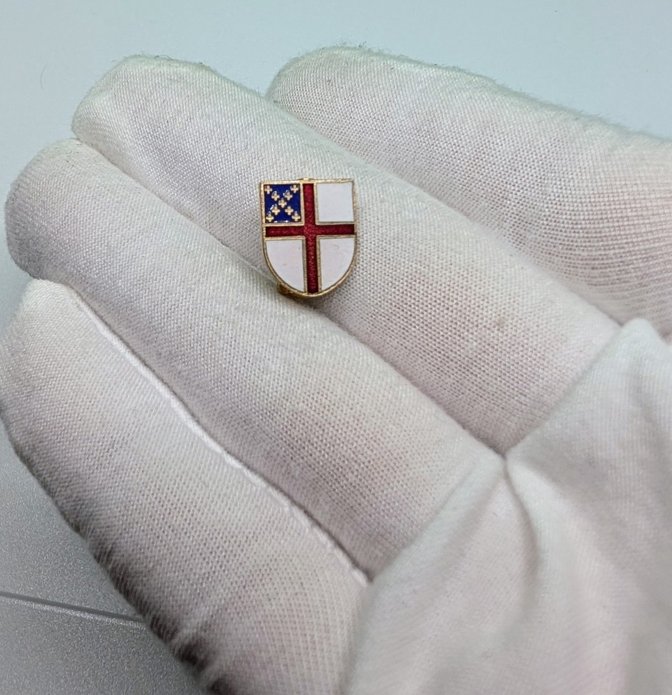 The Episcopal Church Shield Christian Cross Enamel Religious Lapel Pin
