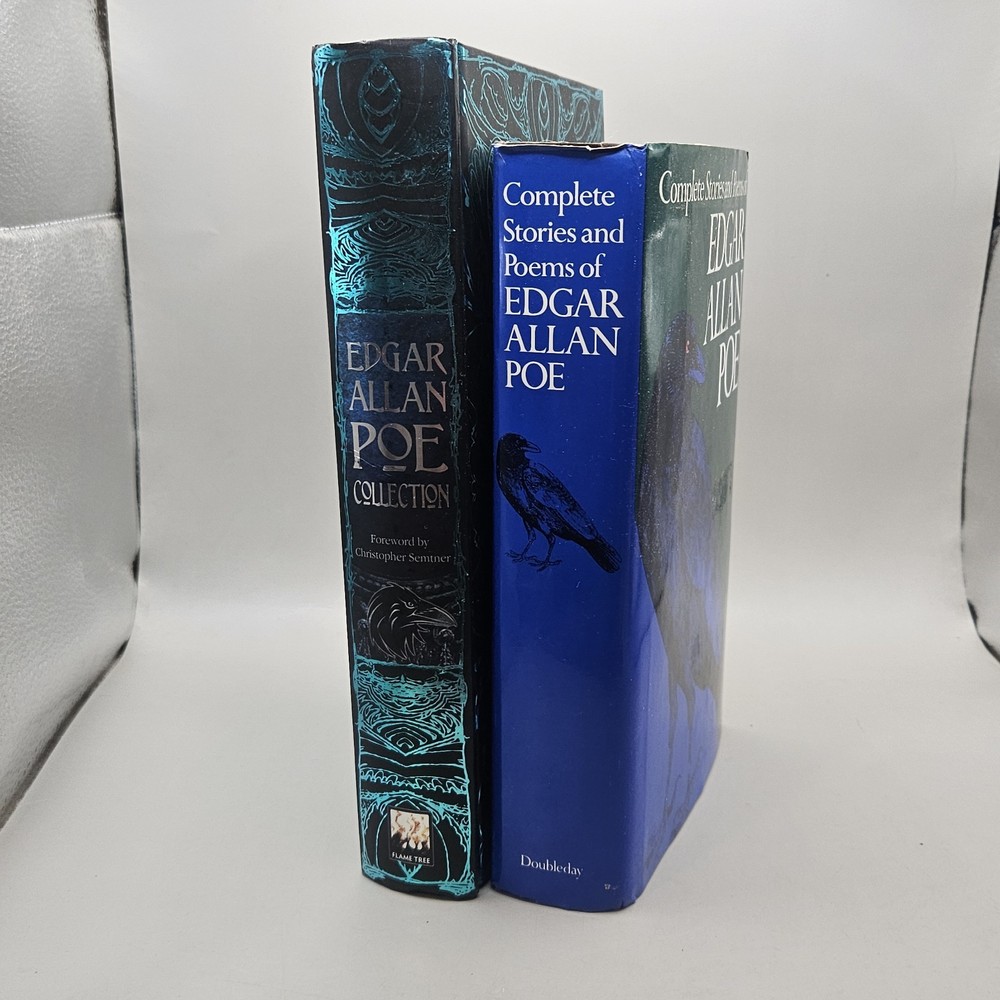 Edgar Allan Poe Hardcover Book Lot of 2 Collection, Stories, and Poems