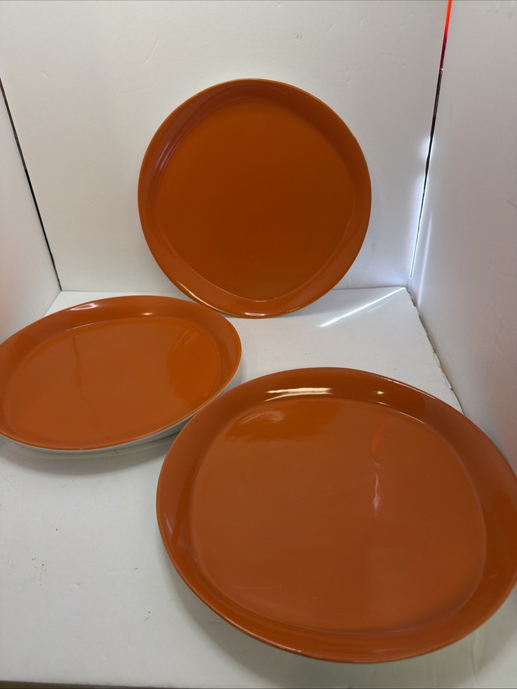 3 Rachael Ray Round and Square Dinner Plate Orange 11
