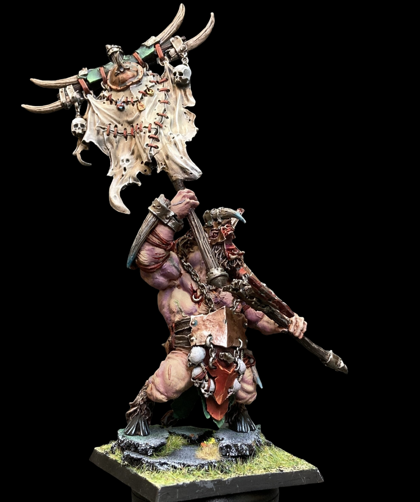 Minotaur Standard-Bearer Pro Painted Resin Army Miniature for Tabletop Games