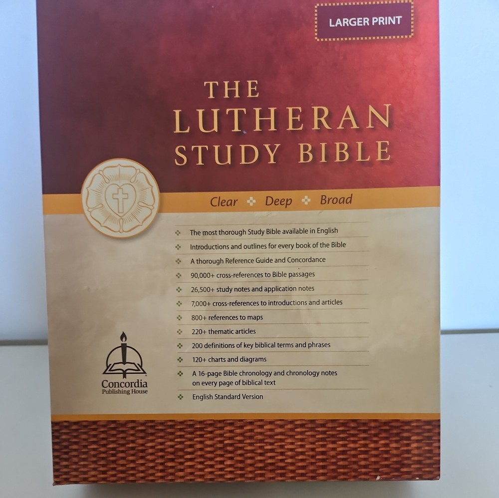 THE LUTHERAN STUDY BIBLE - LARGER PRINT - SANGRIA GENUINE LEATHER Concordia Publ